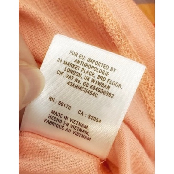 Anthropologie Meadow Rue Orange Merlon Striped Open Back Top, Size Petite Small - Picture 12 of 13